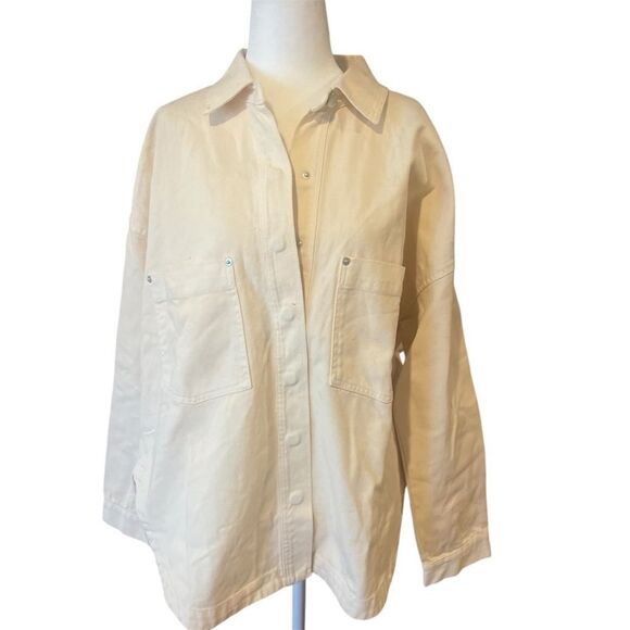 NWT L*Space women's Winslow Jacket size medium in cream color with snap closure - Picture 6 of 12